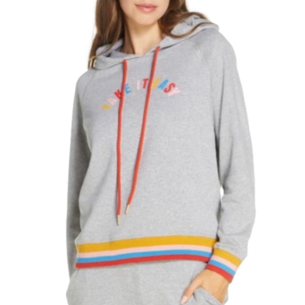 ❤️Ban.do Take it Easy Gray Multi colors Sweatshirt- Large